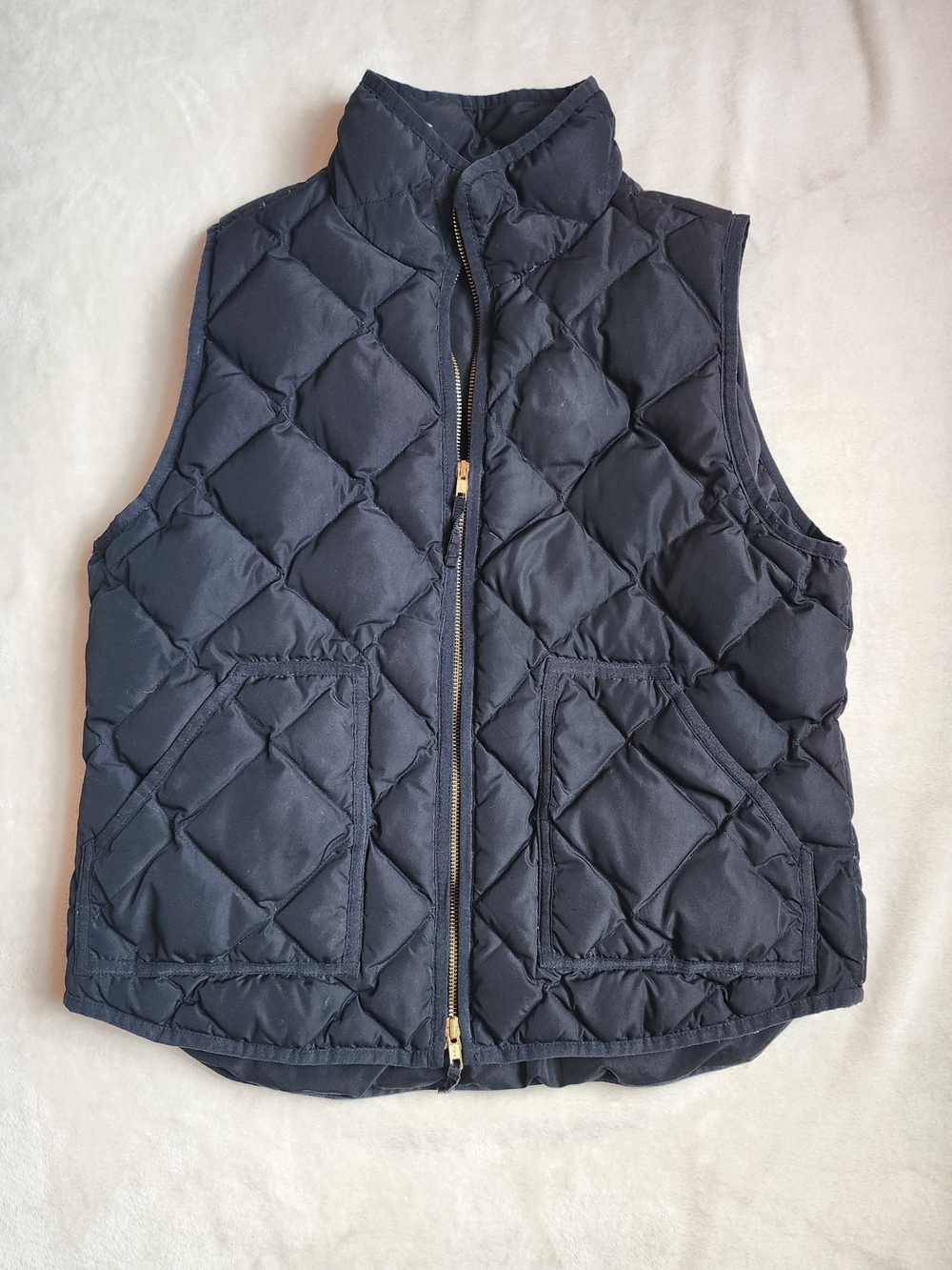 J. Crew Black Quilted Down Puffer Vest Down Women's Large